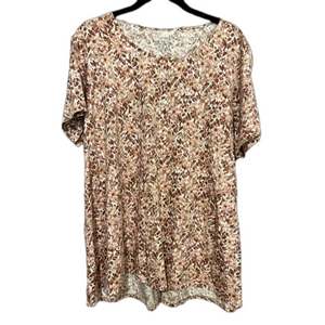 PureJill patterned elliptical scoop neck tee